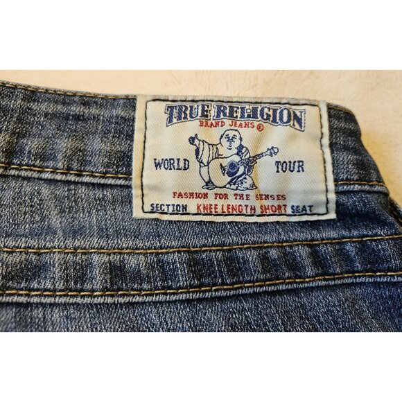 True Religion Womens Knee Length Shorts Medium Wash Size 27 Low Rise - Picture 6 of 14